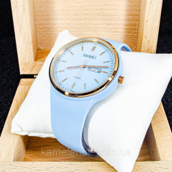 Жіночий  наручний кварцовий стрілочний блакитний годинник Skmei 1747BU Blue