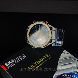 Чоловічий Смарт годинник з сенсорним екраном Sk4 Ultimate Black з металевим браслетом
