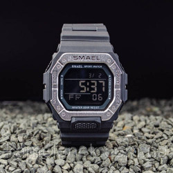 Чоловічий електронний водонепроникний спортивний годинник Smael 8059 BS