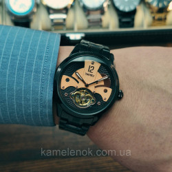 Чоловічий механічний стрілочний годинник з автопідзаводом Skmei 9205 BKRG Black-Rose Gold
