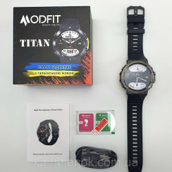 Modfit Titan All Black захисне скло у подарунок. Чоловічий смарт годинник