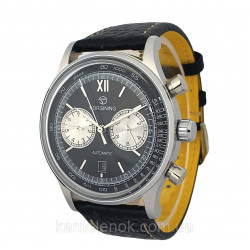 Чоловічий механічний наручний годинник  з автопідзаводом Forsining 6921 Black-Silver